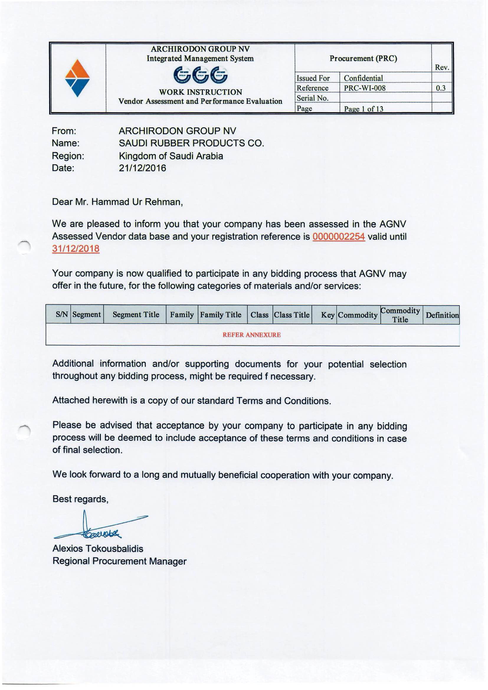Certificate of Archirodon Group N.V-1